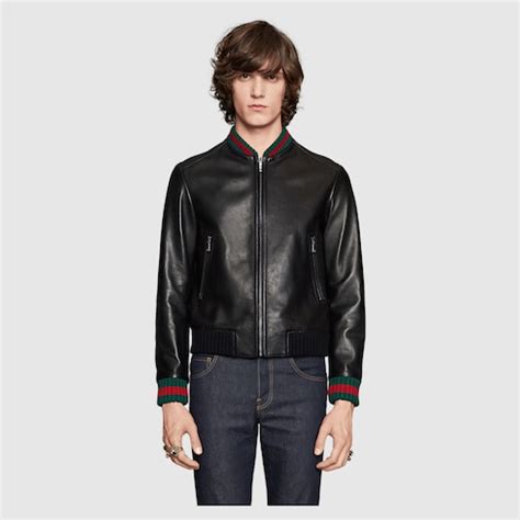 gucci mens leather jacket sale|Gucci jacket farfetch.